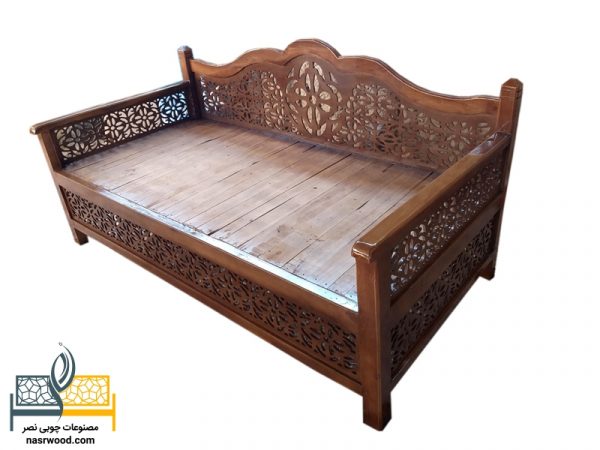 تخت سنتی nasr07i سایز 2 در 1 قهوه ای روشن