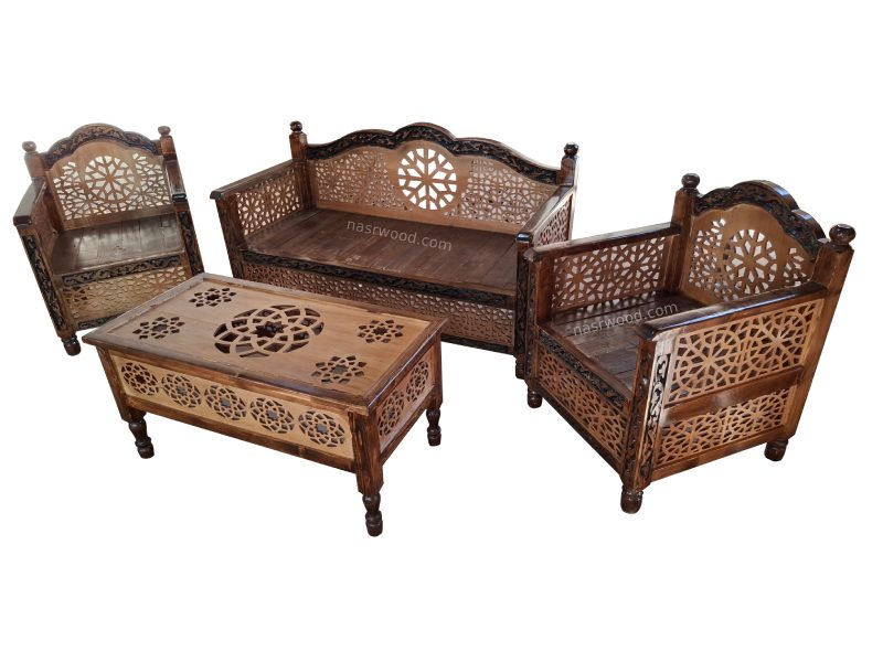 مبلمان سنتی 4 نفره nasr-s6m با یک جلومیزی