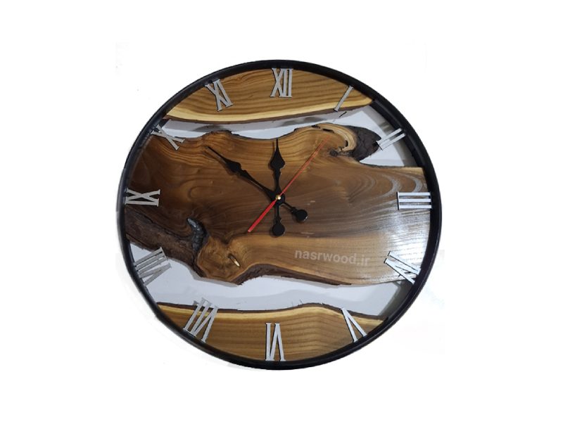 ساعت دیواری چوبی روستیک مدل nasrw1